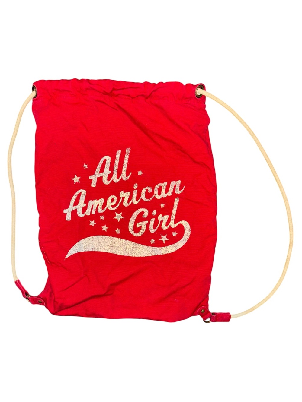 All American Girl Red Drawstring Backpack